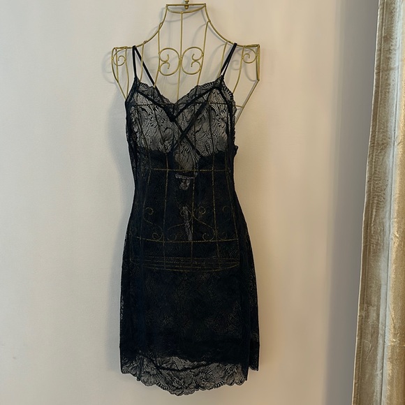 Victoria's Secret Other - Victoria’s Secret Black Sheer Lace Slip Nightgown Lingerie MEDIUM